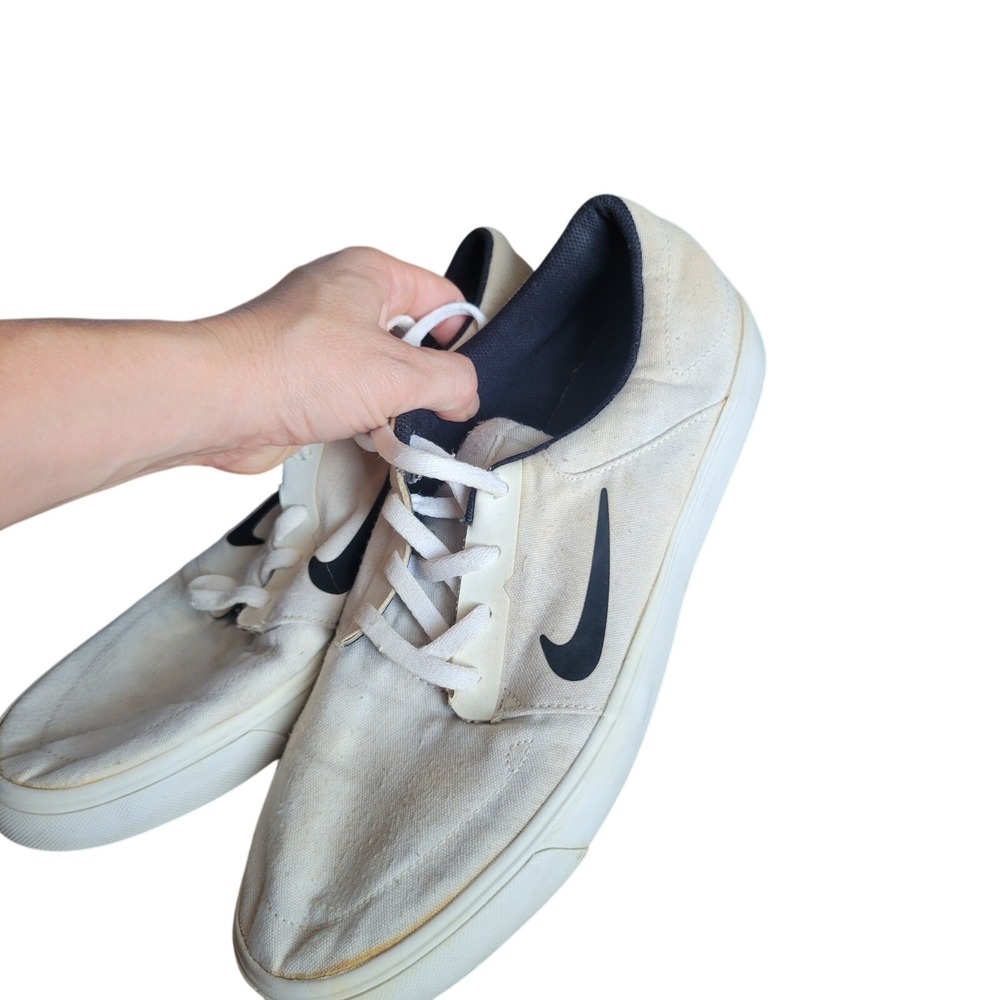 Nike Men SB Portmore Skate Shoes 9.5 Sail Canvas Low Top Casual Sneakers